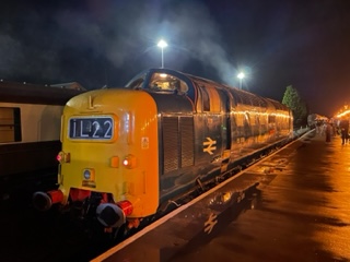 30 Sep 2022 55009 at the stops at Kidderminster after arriving with a service from Bridgnorth SVR Diesel Gala